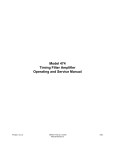Model 474 Timing Filter Amplifier Operating and Service Manual