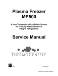 Plasma Freezer MP500 Service Manual