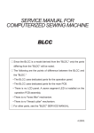 BLCC SERVICE MANUAL FOR COMPUTERIZED SEWING MACHINE