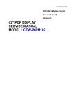 42“ PDP DISPLAY SERVICE MANUAL MODEL：GTW