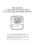 Water Specialist 1” Control Valve Series Model: WS1TC 1.25
