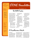 ETONE Newsletter