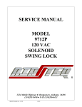 Service Manual & Parts List - Cornerstone Detention Products