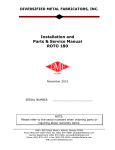 Installation and Parts & Service Manual ROTO 180