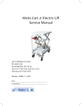 Moto-Cart Jr Electric Lift Service Manual - Lift