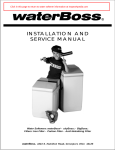 Water Boss® Installation and Service Manual