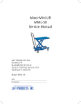 Maxx-Mini Lift MML-50 Service Manual - Lift