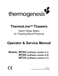 ThermoLine™ Thawers Operator & Service Manual