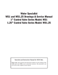 Water Specialist WS1 and WS1.25 Drawings & Service Manual 1