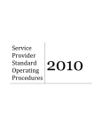 Service Provider Standard Operating Procedures