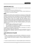 Português CERTIFICADO FCC Nota: LER ANTES DE UTILIZAR