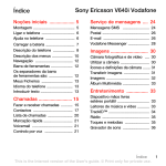 Índice Sony Ericsson V640i Vodafone