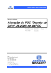 Alteração do POC (Decreto de Lei nº. 35/2005) no sisPOC