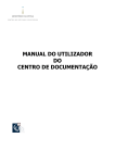 MANUAL DO UTILIZADOR DO CENTRO DE DOCUMENTAÇÃO