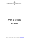 Manual de Utilização do Sítio da Disciplina para: Docentes