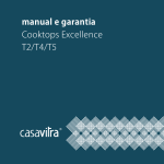 manual e garantia Cooktops Excellence T2/T4/T5