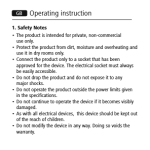 G Operating instruction