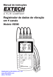 Registrador de dados de vibração em 4 canais