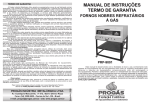 MANUAL DE INSTRUÇÕES TERMO DE GARANTIA MANUAL DE