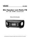 vicini VC-5010 Mini Speaker com Rádio FM MP3 – USB – SD/MMC