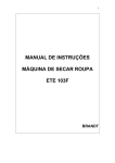 MANUAL DE INSTRUÇÕES MÁQUINA DE SECAR