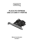 PLACA PCI EXPRESS USB 2.0 COM 4+1 PORTAS