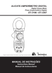 alicate amperímetro digital manual de instruções et-3166