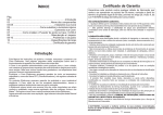 Certificado de Garantia ÍNDICE Introdução