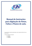 Manual de Instruções para digitação de Notas, Faltas e Planos de