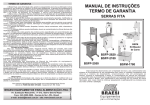 MANUAL DE INSTRUÇÕES TERMO DE GARANTIA MANUAL DE