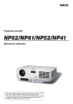 Projector portátil NP62/NP61/NP52/NP41 Manual do utilizador