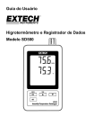 Guia do Usuário Higrotermômetro e Registrador de Dados Modelo