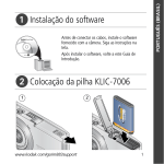 Instalação do software Colocação da pilha KLIC-7006