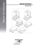 Manual de Instruções Balanças NewClassic Modelos ML