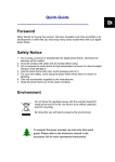 Quick-Guide Foreword Safety Notice Environment