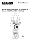 Guia do Usuário Alicate Amperímetro com Termômetro IV Extech