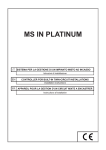 Manuale d`installazione ed uso MS IN PLATINUM