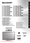 Sharp LC-40LE822 user manual Tv User Guide Manual Operating