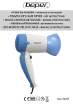 phon da viaggio - manuale di istruzioni • traveller`s hair dryer