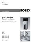 ROTEX RoCon HP Manuale regolazione