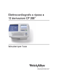 Elettrocardiografo a riposo a 12 derivazioni CP 200, Istruzioni per l`uso