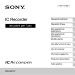 Manuale registratore digitale SONY