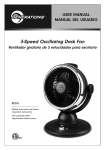 3-Speed Oscillating Desk Fan