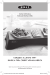 CORDLESS WARMING TRAY BANDEJA PARA CALENTAR