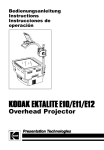 Instructions for the Kodak Ektalite E10/E11/E12 Overhead Projectors