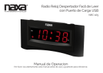 Radio Reloj Despertador Facil de Leer con Puerto de Carga USB