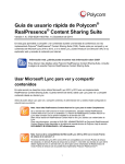 Guía de usuario rápida de Polycom RealPresence Content Sharing
