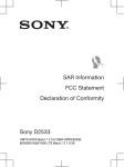 SAR Information FCC Statement Declaration of Conformity Sony