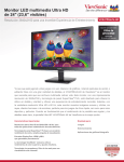 Monitor LED multimedia Ultra HD de 24" (23,6" visibles)