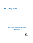 Notas de la versión: On Premise de CA Clarity PPM